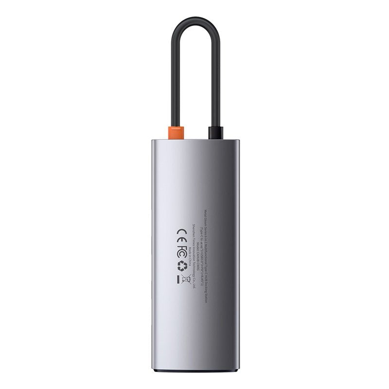 Hub 6w1 Baseus Metal Gleam Series, Usb-C Do 3x Usb 3.0 + Hdmi + Usb-C Pd + Ethernet Rj45