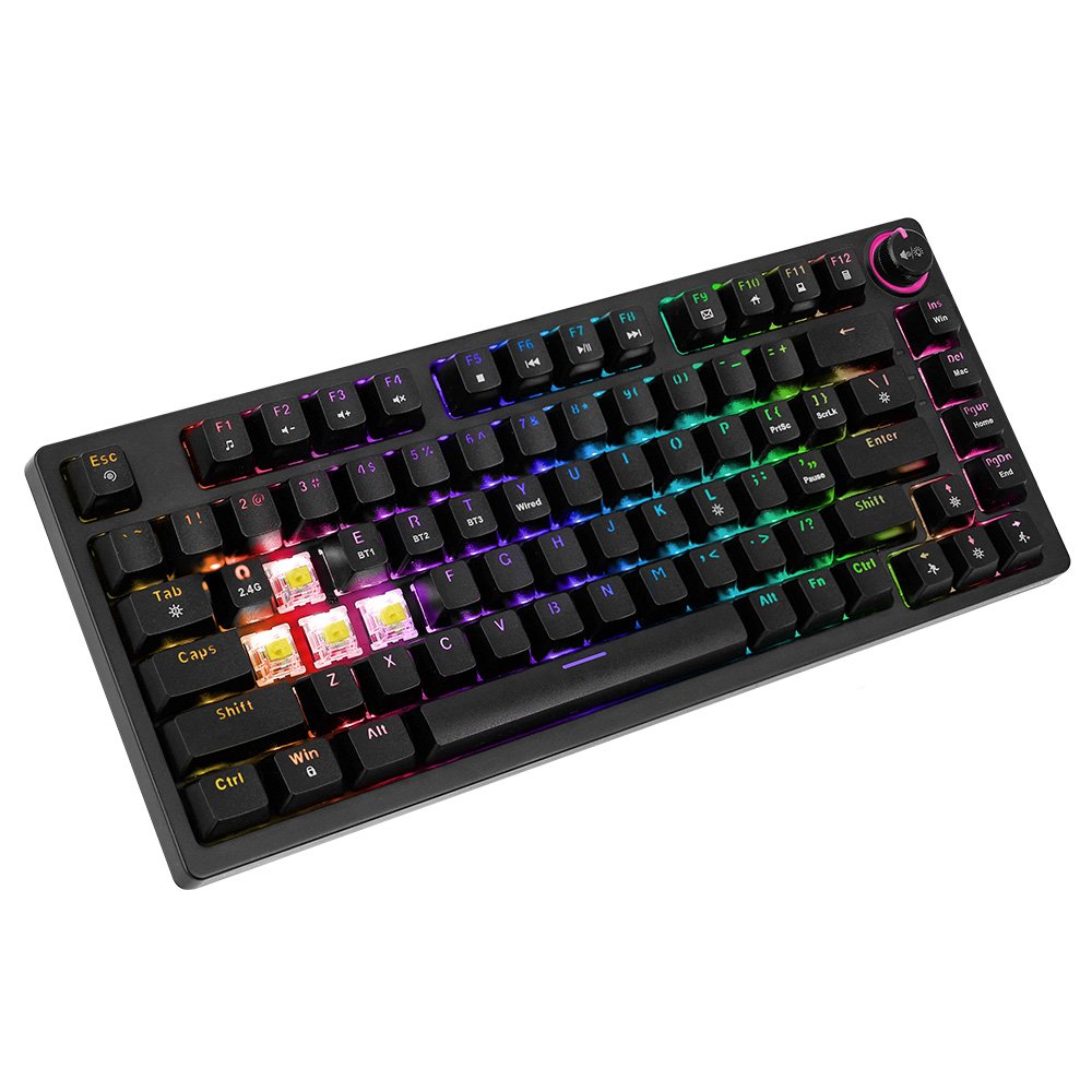 EAN 5901986048565 - Savio SAVGK-PHENIX YELLOW teclado Juego USB + RF Wireless + Bluetooth QWERTY Inglés de EE. UU. Negro imagen 5