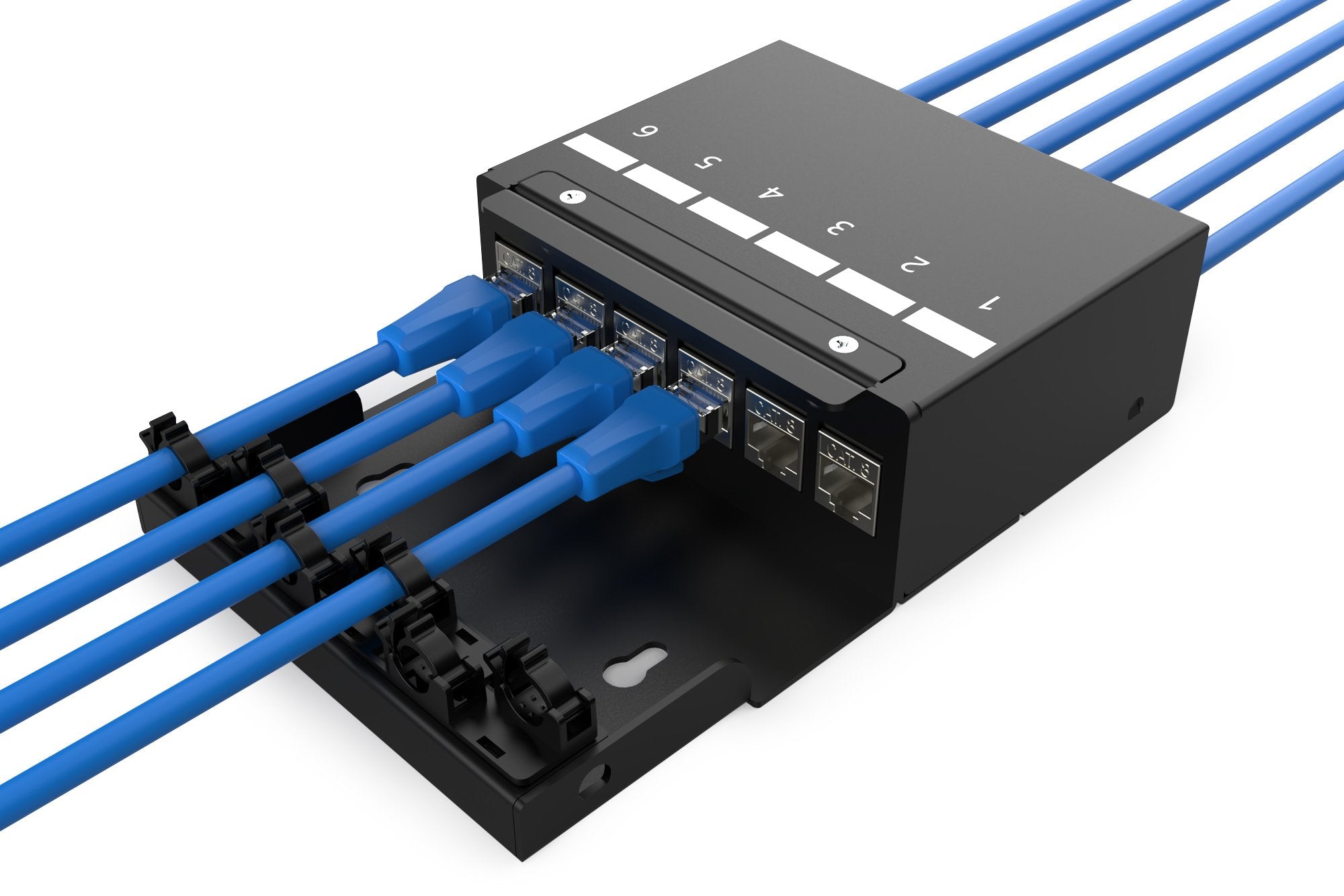 Digitus Consolidation Point Box, 6-Port Keystone Modules With Intelligent Cable Manager, Black