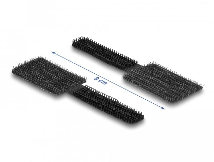 Delock Mini Klett-Cablehalter L 90 Mm X B 24 Mm Selbstklebend 10 Stück Schwarz