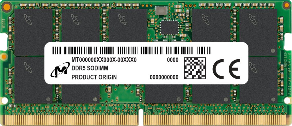 Memoria Micron Ddr5 32gb So Dimm De 262 4800mhz / Pc5-38400 Cl40 1.1v Sin Búfer Ecc