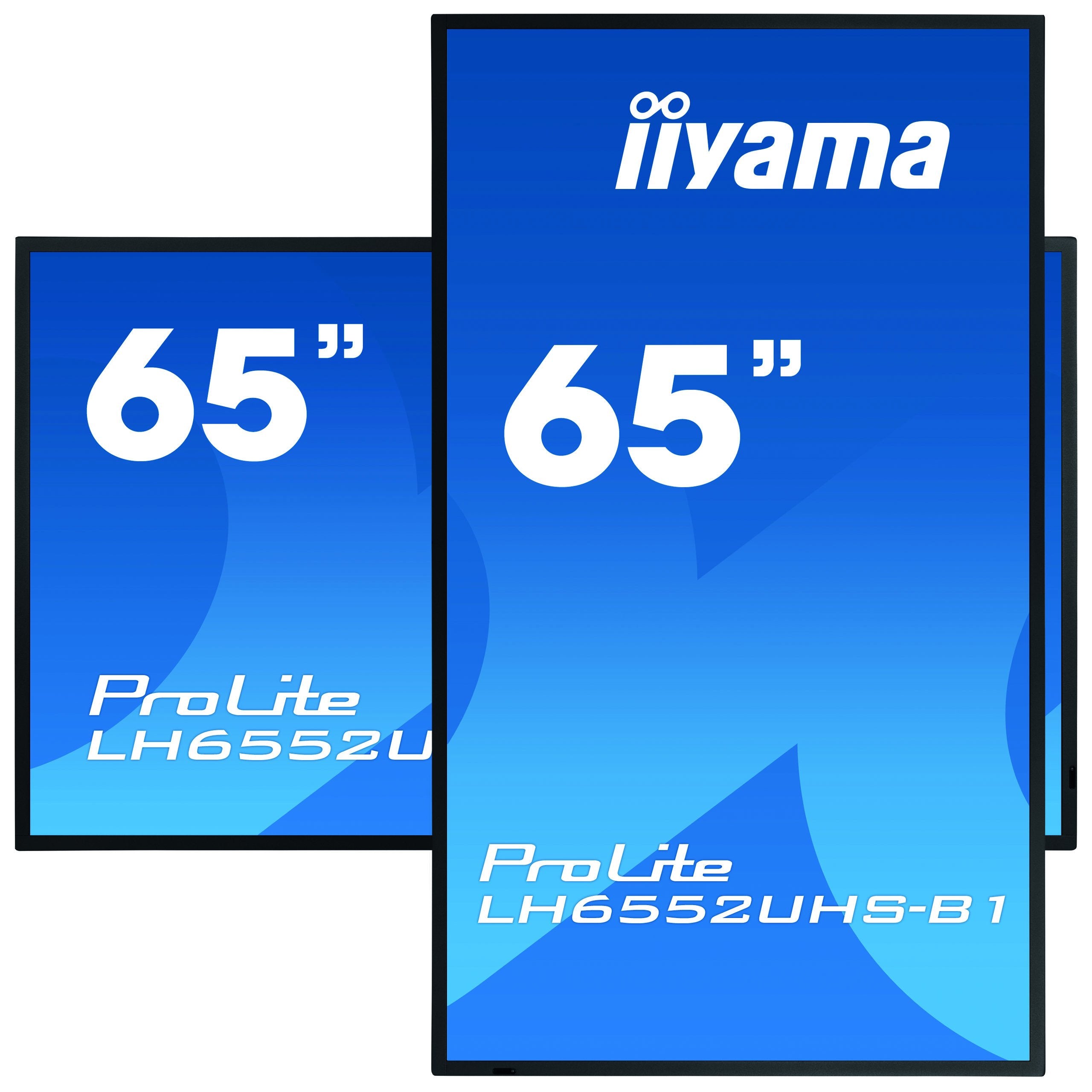 Iiyama Lh6552uhs-B1 Pantalla De Señalización Pantalla Plana Para Señalización Digital 163,8 Cm (64.5") Ips 500 Cd / M² 4k Ultra Hd Negro Procesador Incorporado Android 8.0 24/7