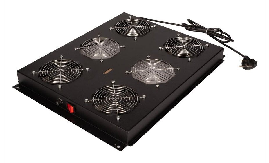 Roline 19-Zoll Dachlftereinheit 4 Lfter, On Off Fr Serverschrank Der Pro Serie, Schwarz
