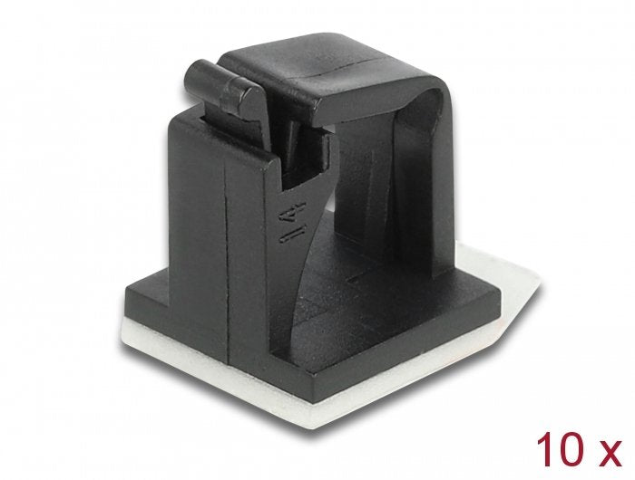 Delock Portacables Con Clip De Bloqueo Autoadhesivo Negro 10 Piezas