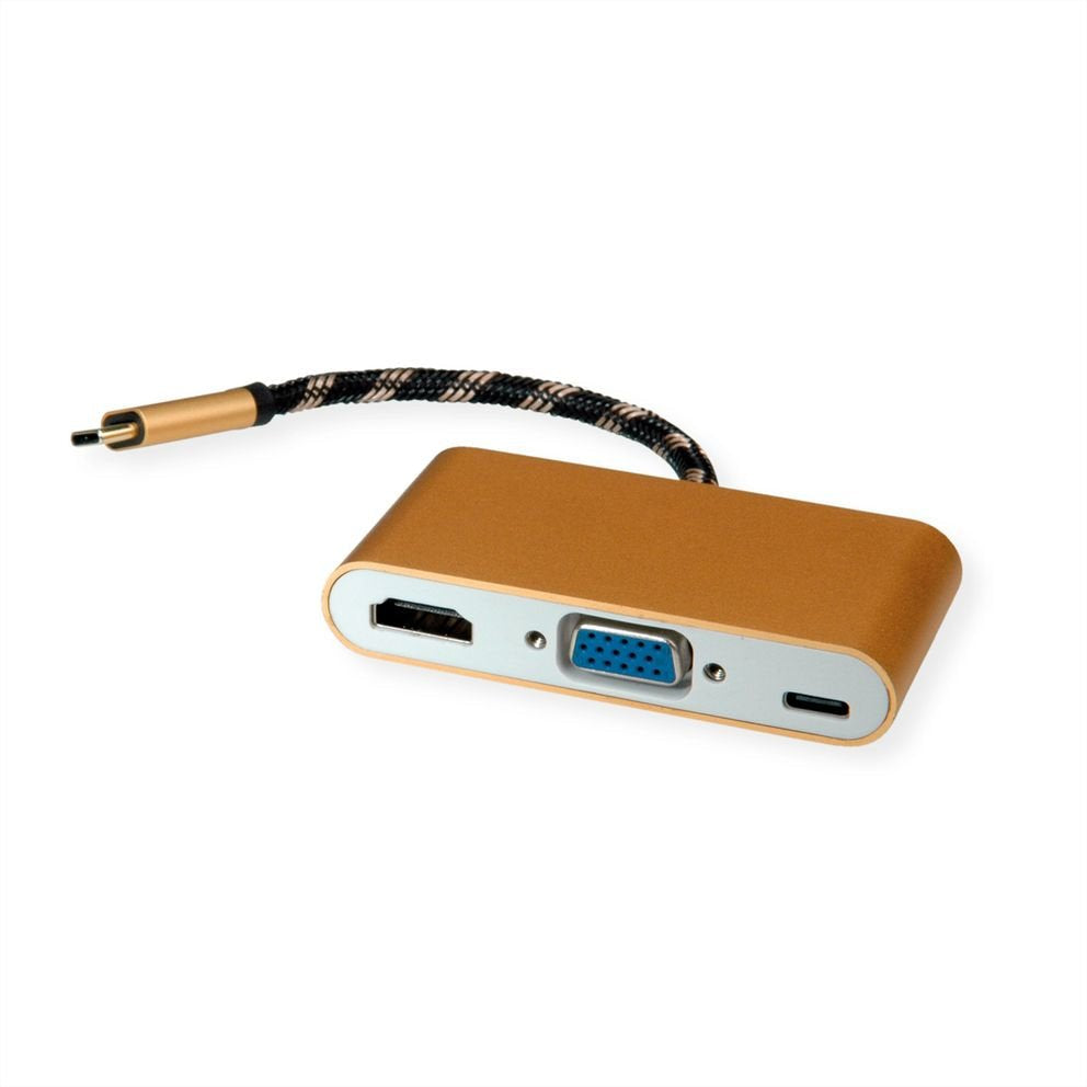Roline Gold Display Adapter Usb Typ C - Vga   Hdmi   C (Pd)