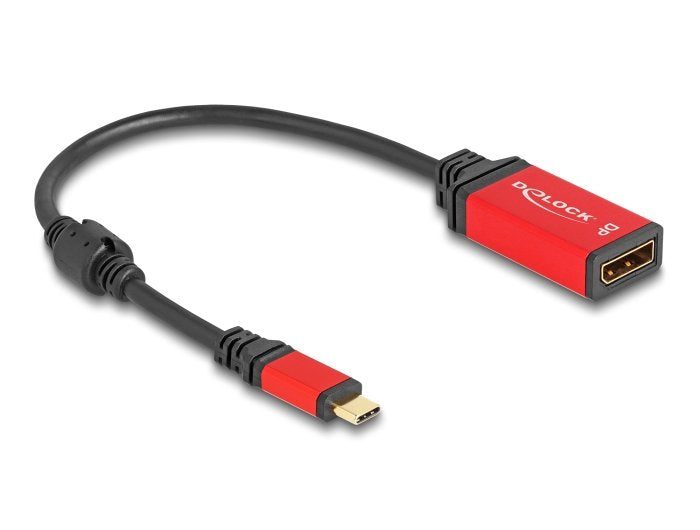 Delock 60052 Adaptador Usb Type-C A Displayport (Modo Dp Alt) 8k 30 Hz Con Función Hdr Rojo
