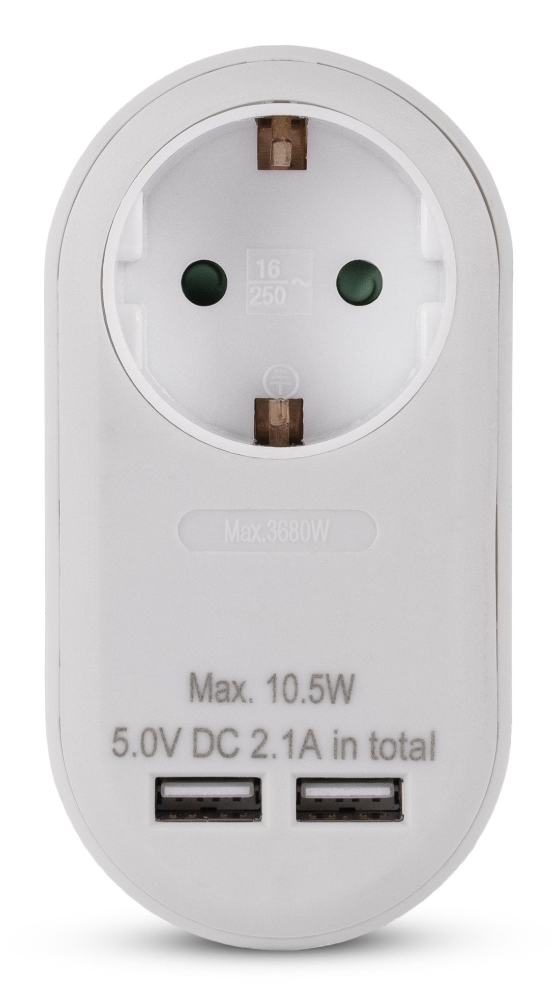 Entac Meckdosenadaptador + 2x Usb-A Blanco