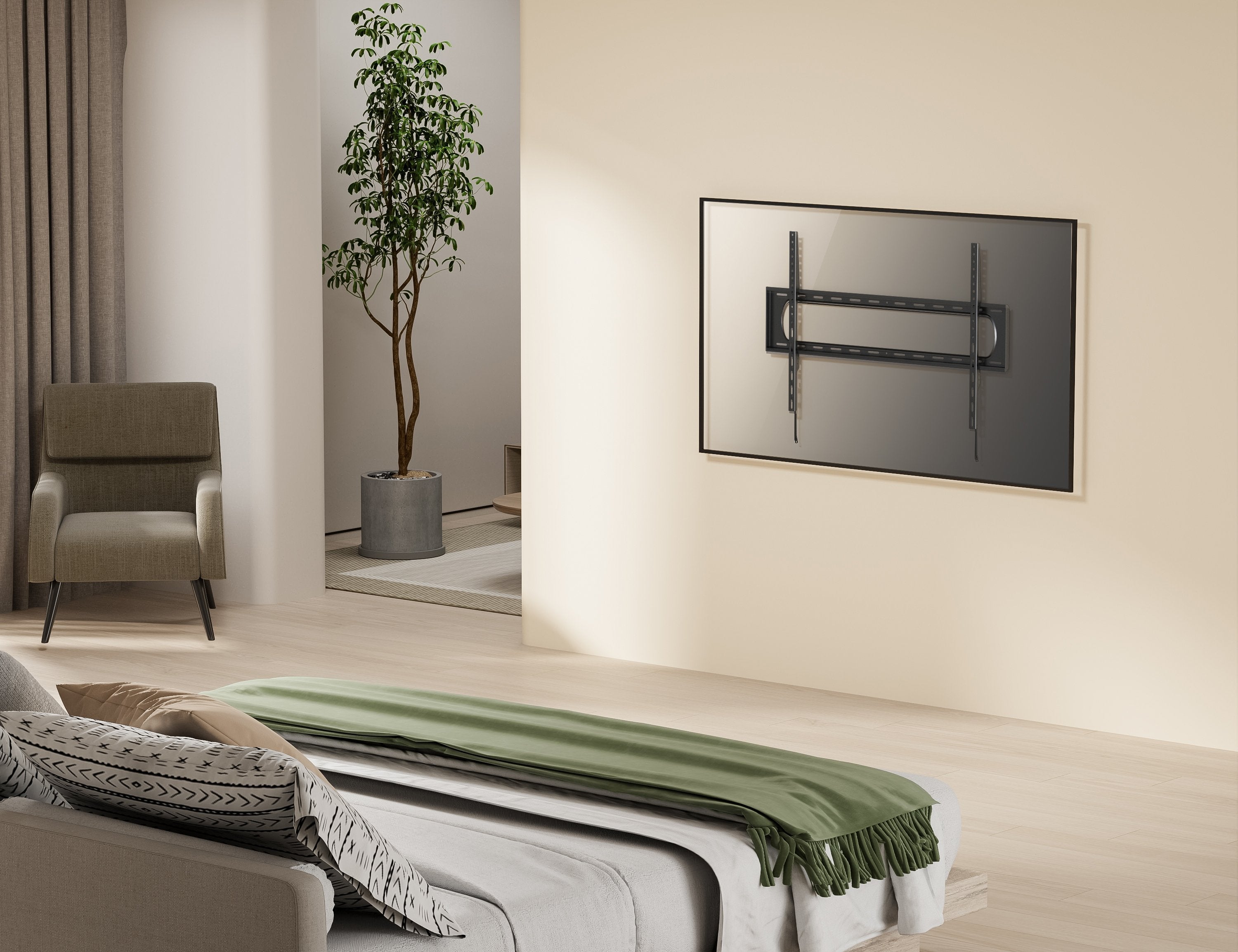 Soporte Pantalla 60- 120" Fijo  Heavy Duty Equip Max. 120kgs Vesa Max 900x400"