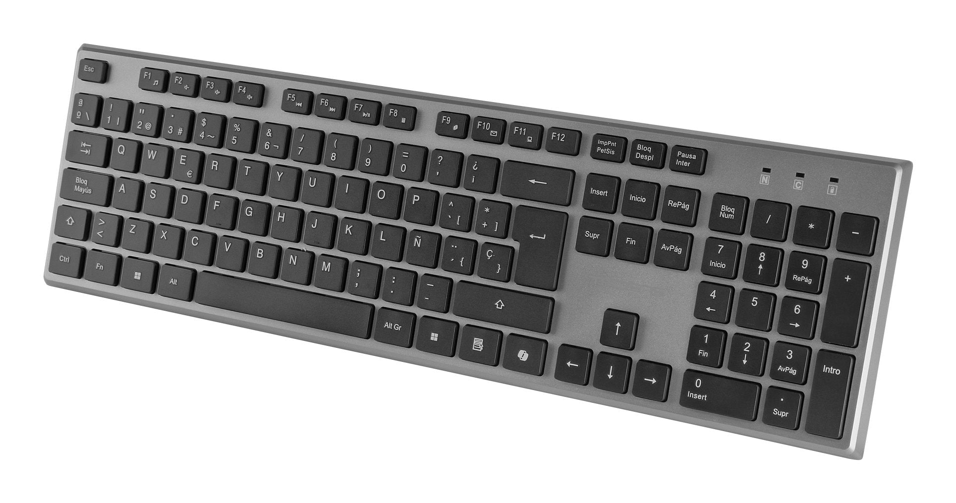 Teclado Mouse Y Alfombrilla Wireless Tacens Zenithwpt Low Profile Tecla Copilot 3200dpi Negro Portug