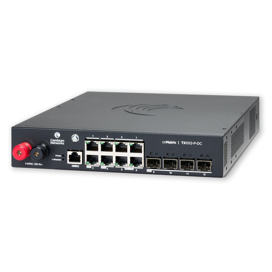 Cambium Networks Cnmatrix Switch Tx1012-P-Dc Gestionado L2/L3 Gigabit Ethernet (10/100/1000) Energía Sobre Ethernet (Poe) Negro