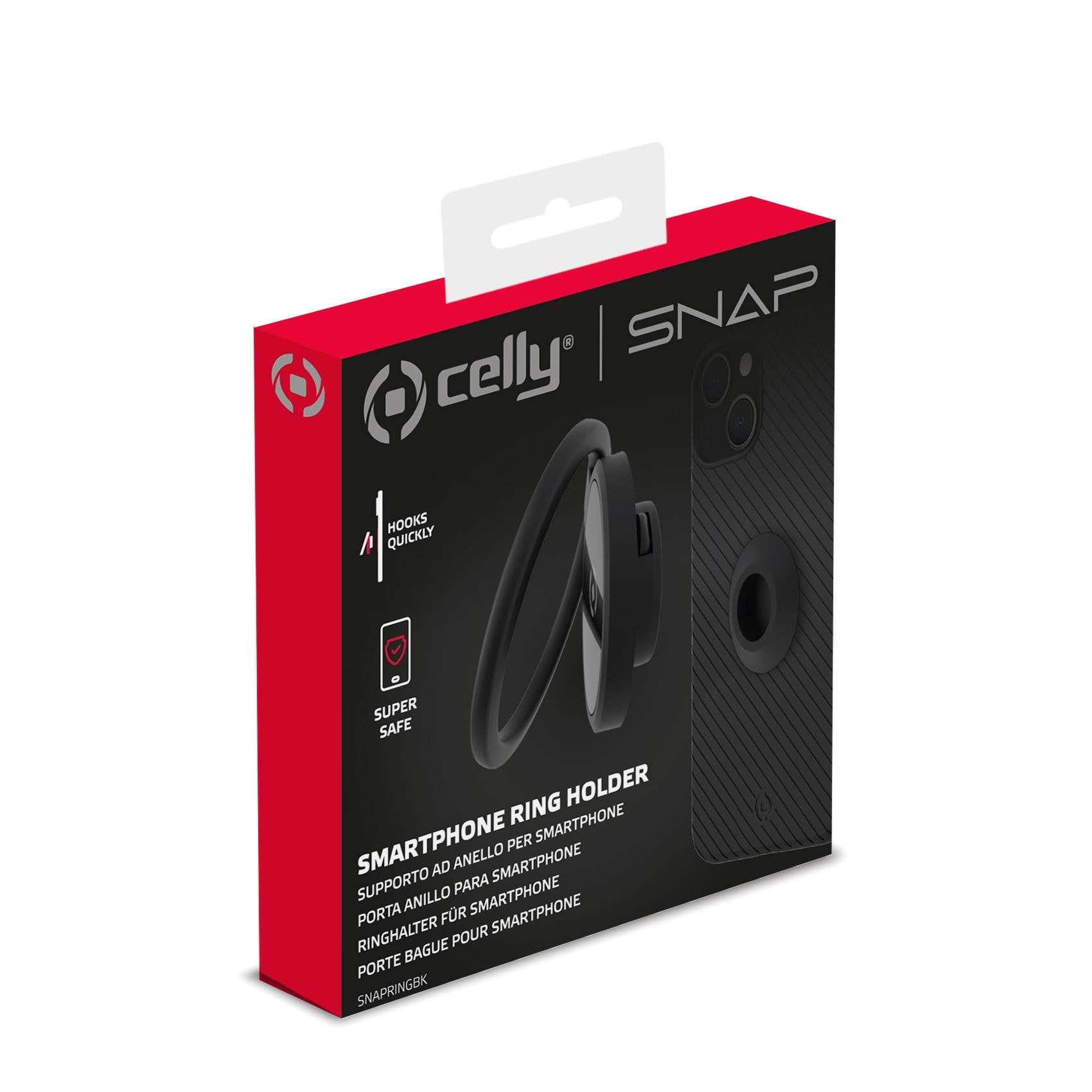 Celly Snapring Soporte Coche Activo Teléfono Móvil/Smartphone Negro