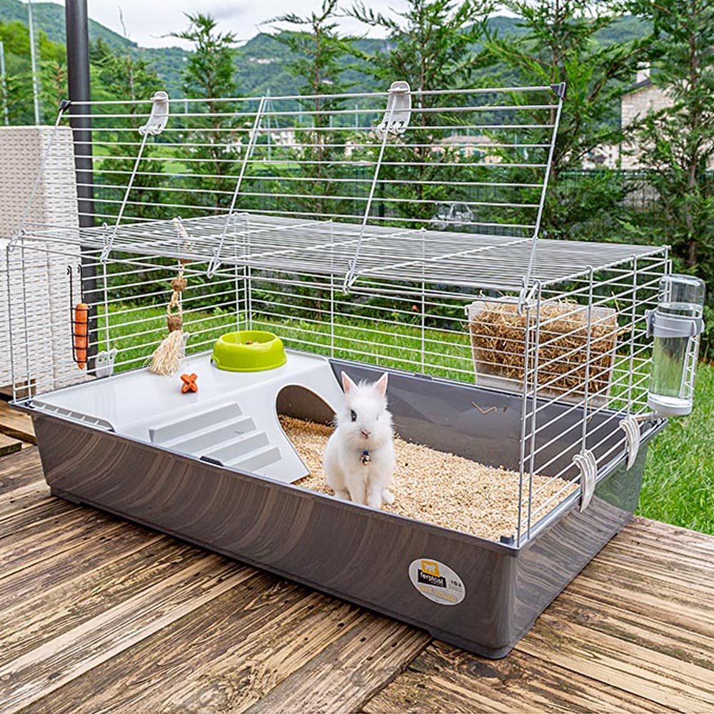 EAN 8010690101590 - Ferplast Rabbit 100 Cobaya, Rabit Gris, Blanco imagen 2