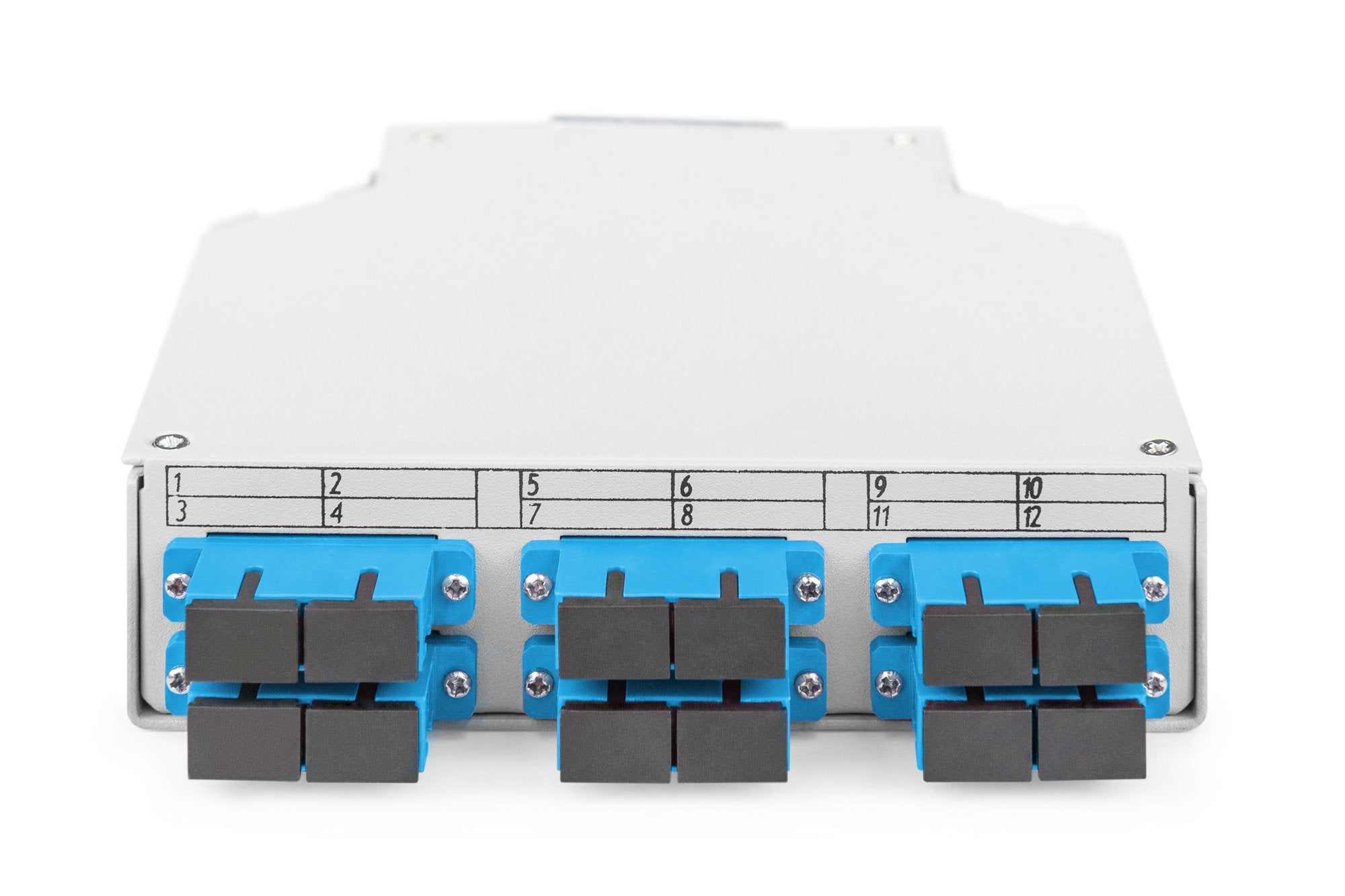 Caja De Fibra Óptica Para Carril Din, Os2, Equipada, Con Adaptador Sc Y Pigtail