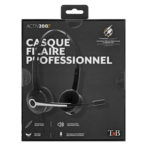 EAN 3303170105269 - T'nB ACTIV 200S Auriculares Alámbrico Diadema Oficina/Centro de llamadas Negro imagen 6