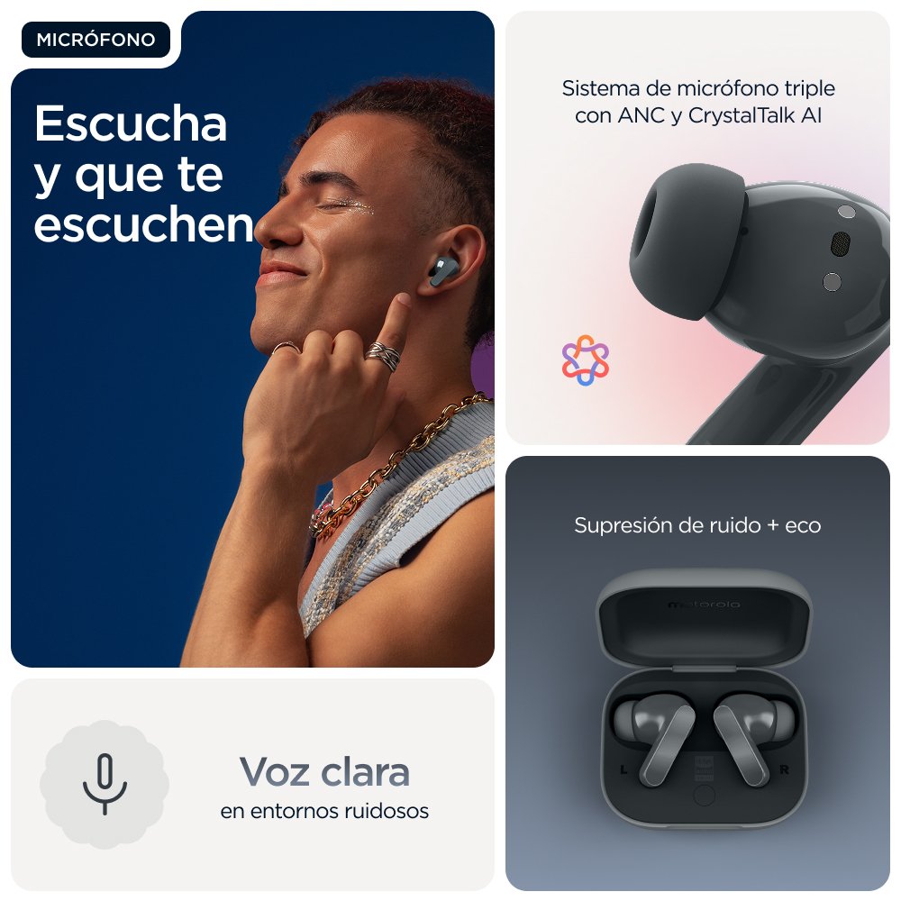 EAN 840493607016 - Motorola Moto Buds Bass Auriculares True Wireless Stereo (TWS) Dentro de oído Llamadas/Música Bluetooth Ne imagen 15