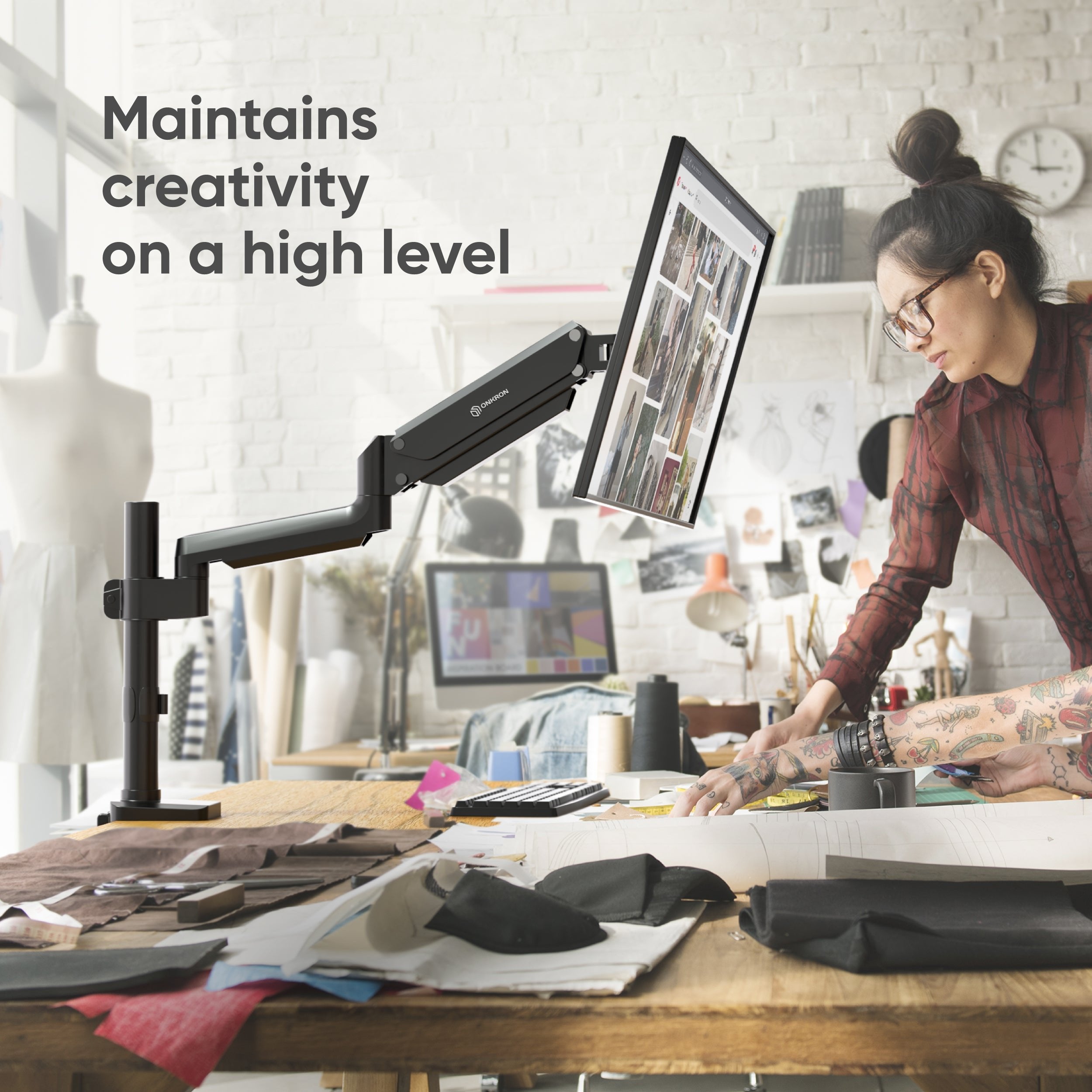 EAN 4262392440208 - ONKRON G75 86,4 cm (34") Escritorio Negro imagen 3