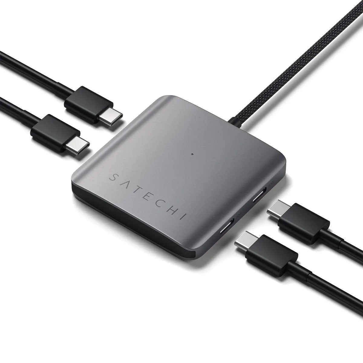 Satechi 4 Port Usb-C Hub Pd - Aluminiowy Hub Usb-C (4x Usb-C 10gbps, W Tym 1x 100w Pd) (Gris)