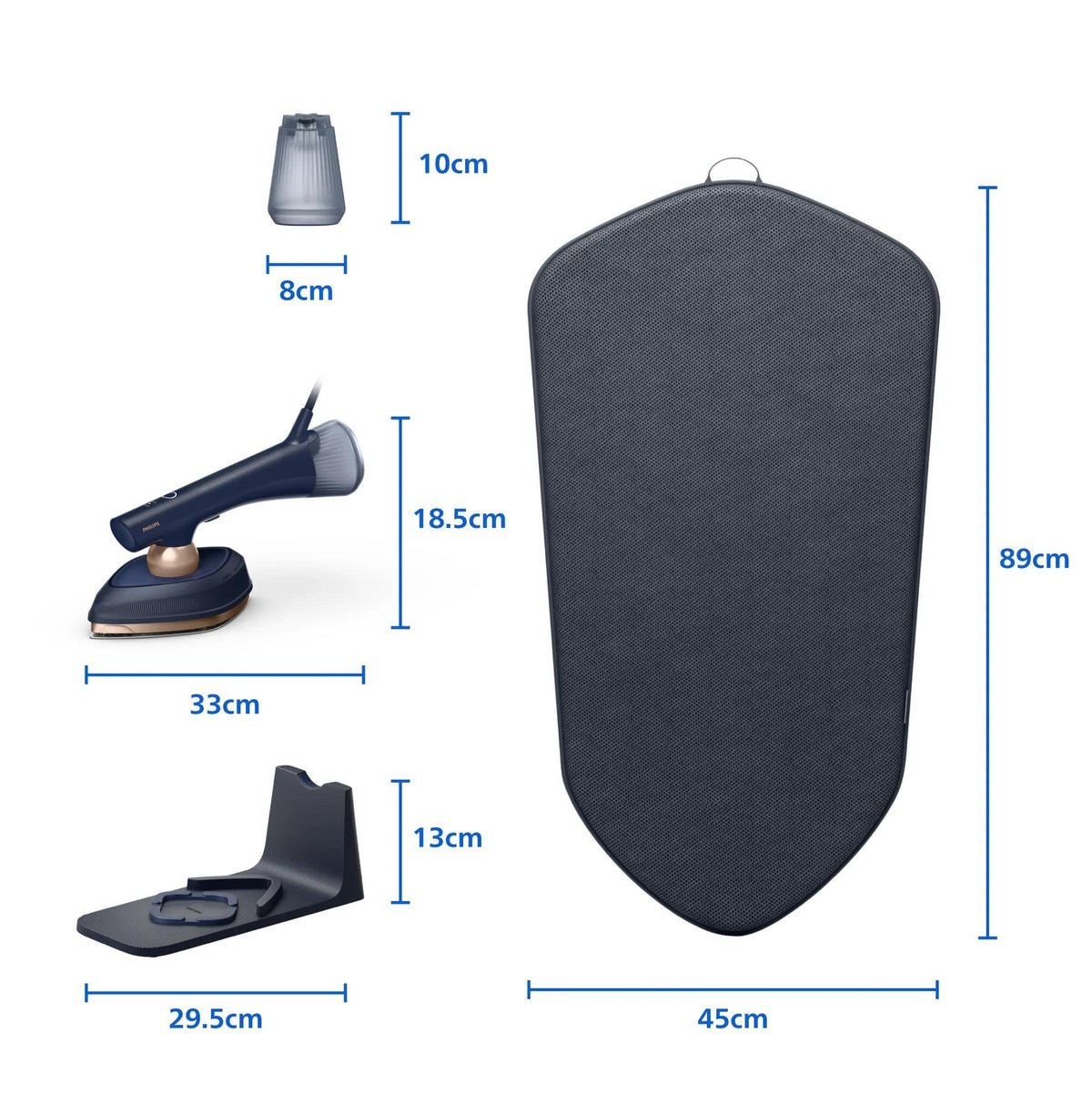 Philips Iron Gc215 20 Steam Iron With Soft Board,1800 W, Water Tank Capacity 300 Ml, Continuous Steam 45 G Min, Blue