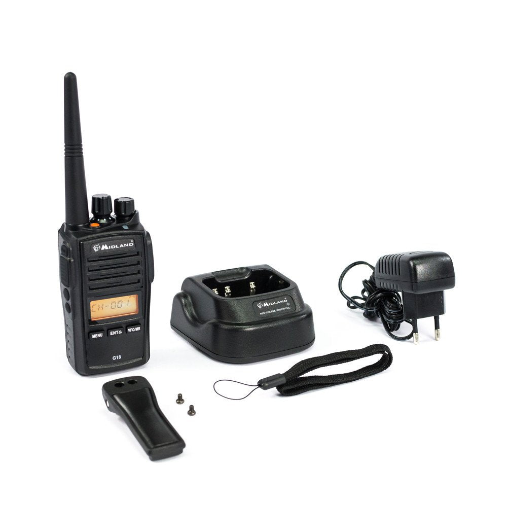 EAN 8011869206658 - Midland G18 - PMR446 two-way radios 8 canales 446.00625 - 446.09375 MHz Negro imagen 5