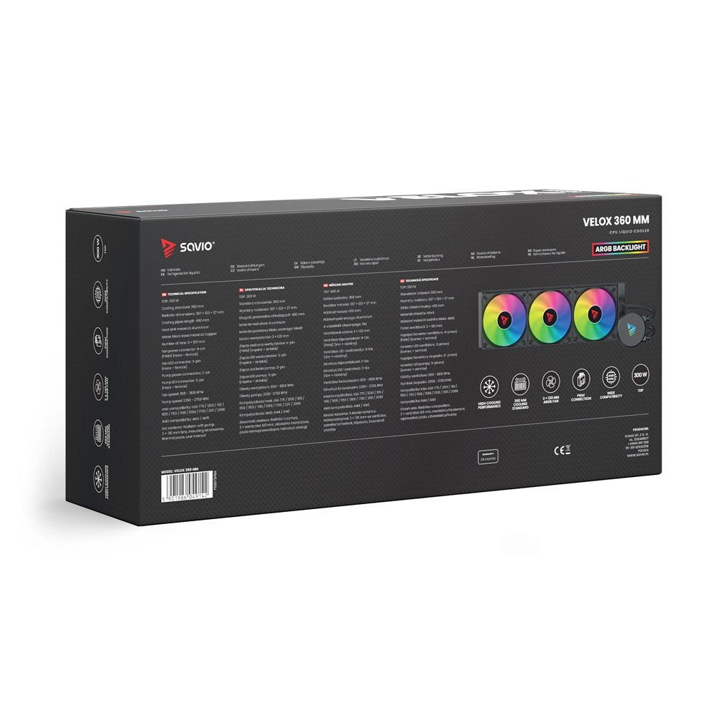 Refrigeración Por Agua Cpu Argb Velox 360mm
