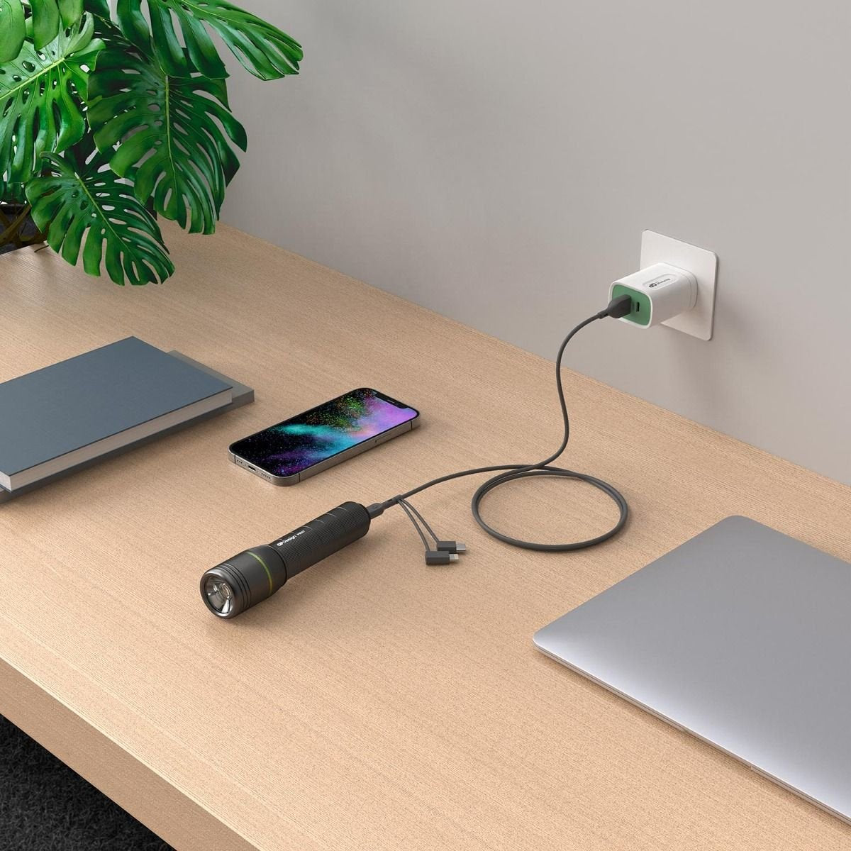 Gp Batteries Cy1n Cable Usb 1 M Usb A Usb C/Micro-Usb B/Lightning Gris
