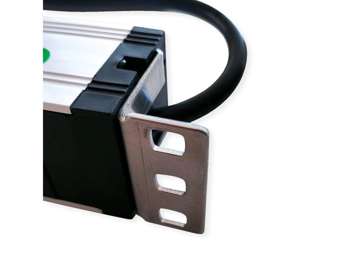 Value 19-Zoll-Steckdosenleiste 7fach Mit Berlastschutz, 1 He, Schutzkontakt-Stecker, 2,8 M