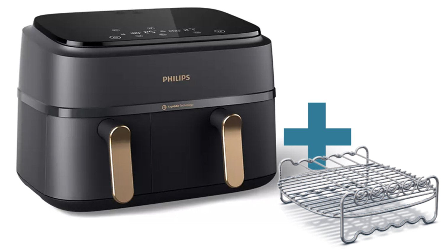 EAN 8720389033018 - Philips 3000 series NA352/04 freidora 9 L Independiente 2750 W Freidora de aire caliente Cobre, Gris imagen 1