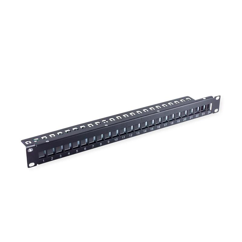 48,26cm 19-Pulgadas-Keystone-Portamódulos 24 Ports 1he Apantallado Negro