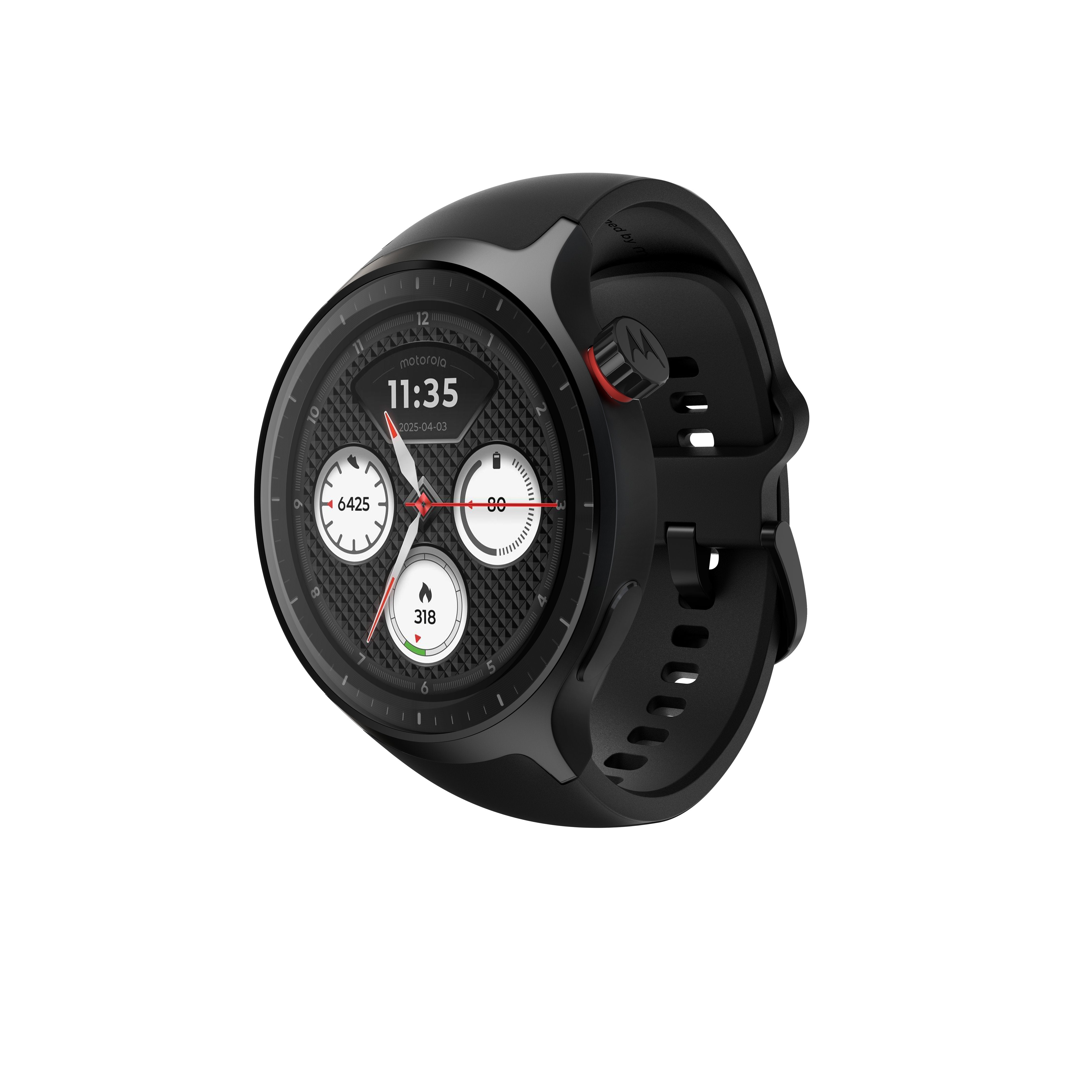 Motorola Moto Watch Negro Mate Reloj Inteligente Con Banda Silicona Pantone Volcanic Ash Pantalla Luminosa 1.4" 4 Gb Bluetooth 40 G