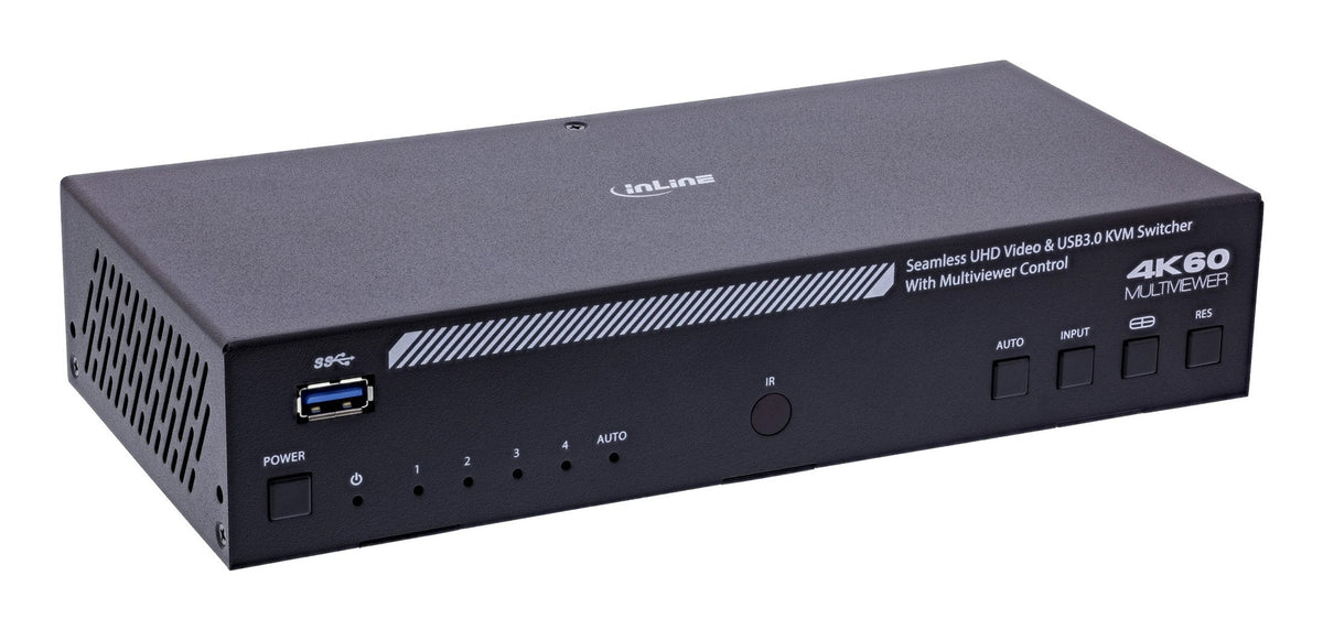 Inline Kvm Switch, 4x1 ,Hdmi 4k/60hz, Muiltiviewer, Usb 3.2 Hub