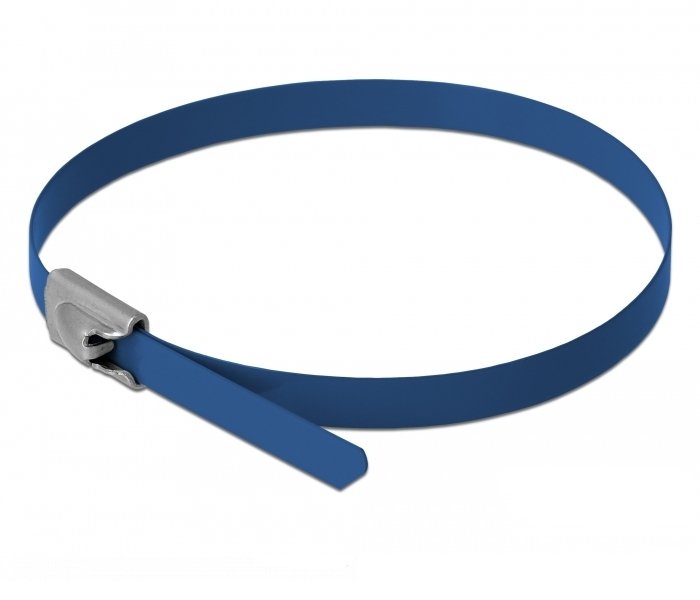 Delock Edelstahlcablebinder L 300 X B 4,6 Mm Blau 10 Stück