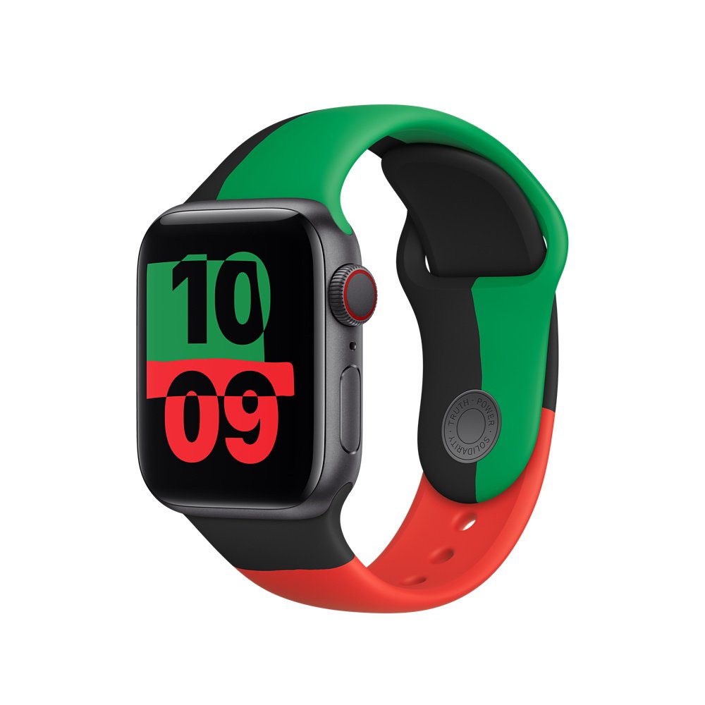 EAN 0195949082238 - Apple MUQ53ZM/A Accesorios para dispositivos vestibles inteligentes Grupo de rock Negro, Verde, Rojo Fluo imagen 2