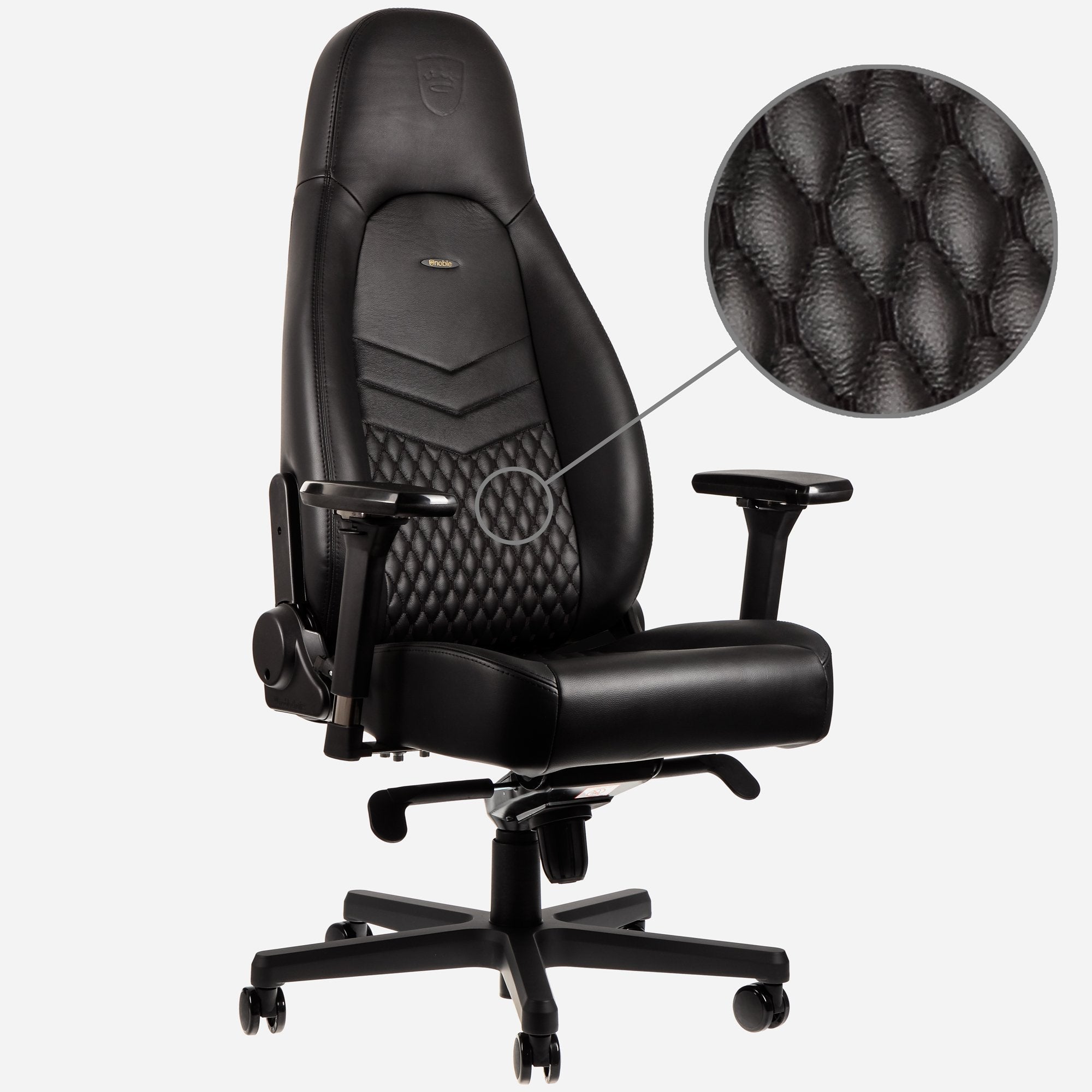 Noblechairs Icon Echtleder Gaming Silla - Negro Negro