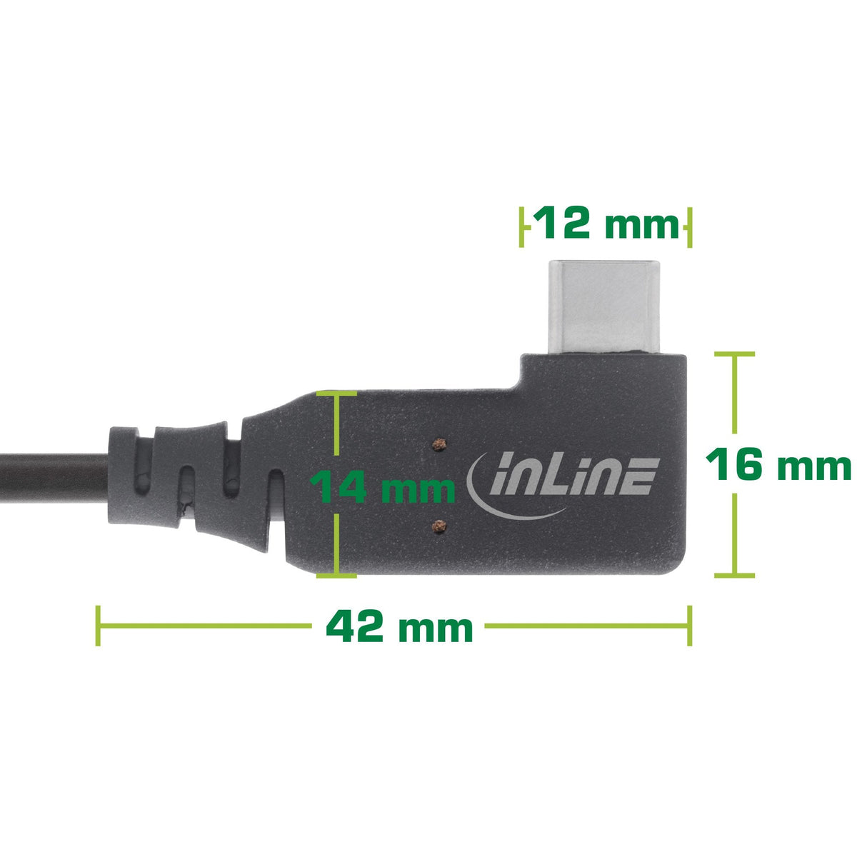 Inlineusb4 Cable, Usb Type-C, One Side Angled, Pd 240w, 8k60hz, Tpe Black, 1.5m