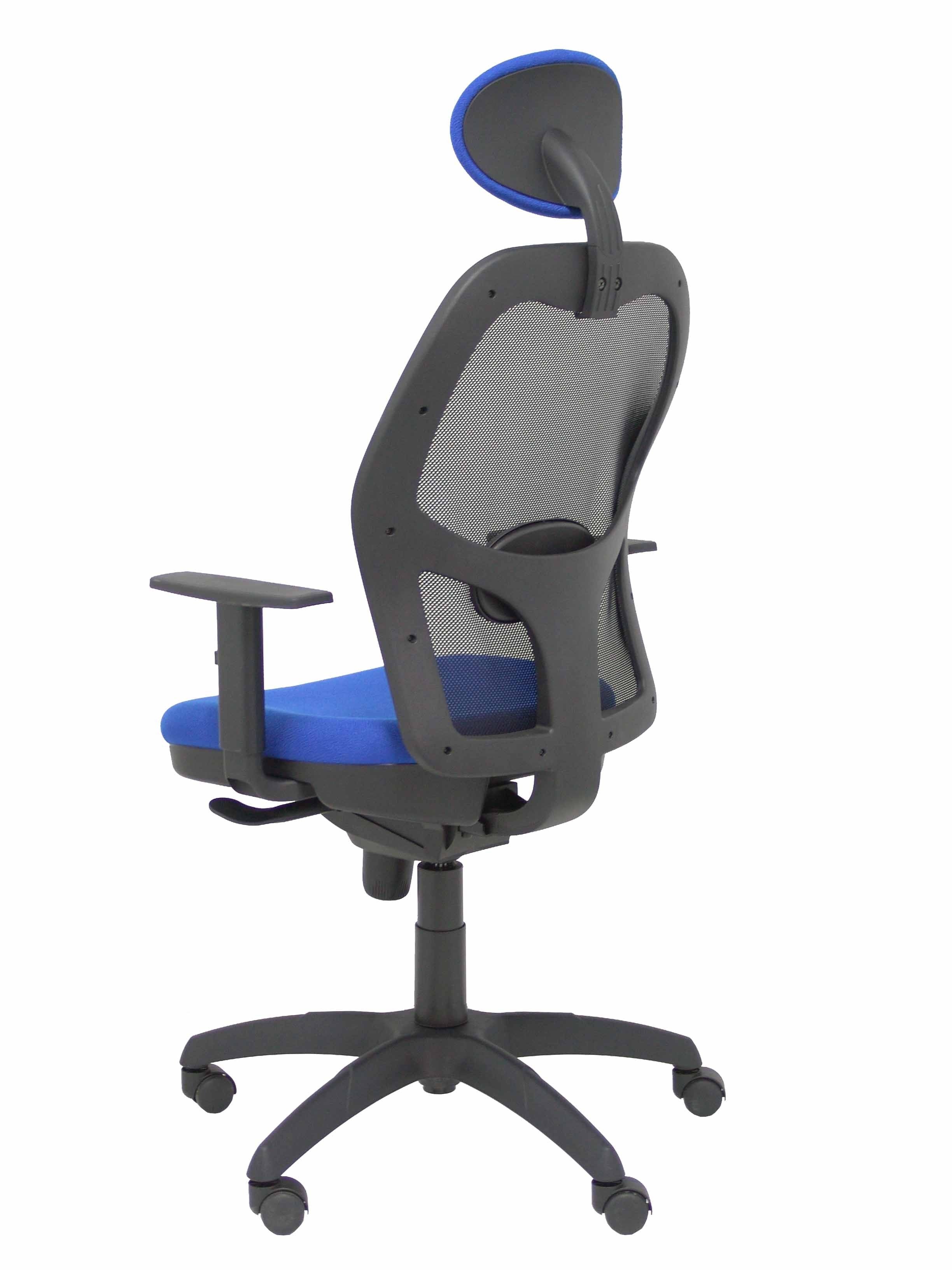 Silla Jorquera Malla Negra Asiento Bali Azul Con