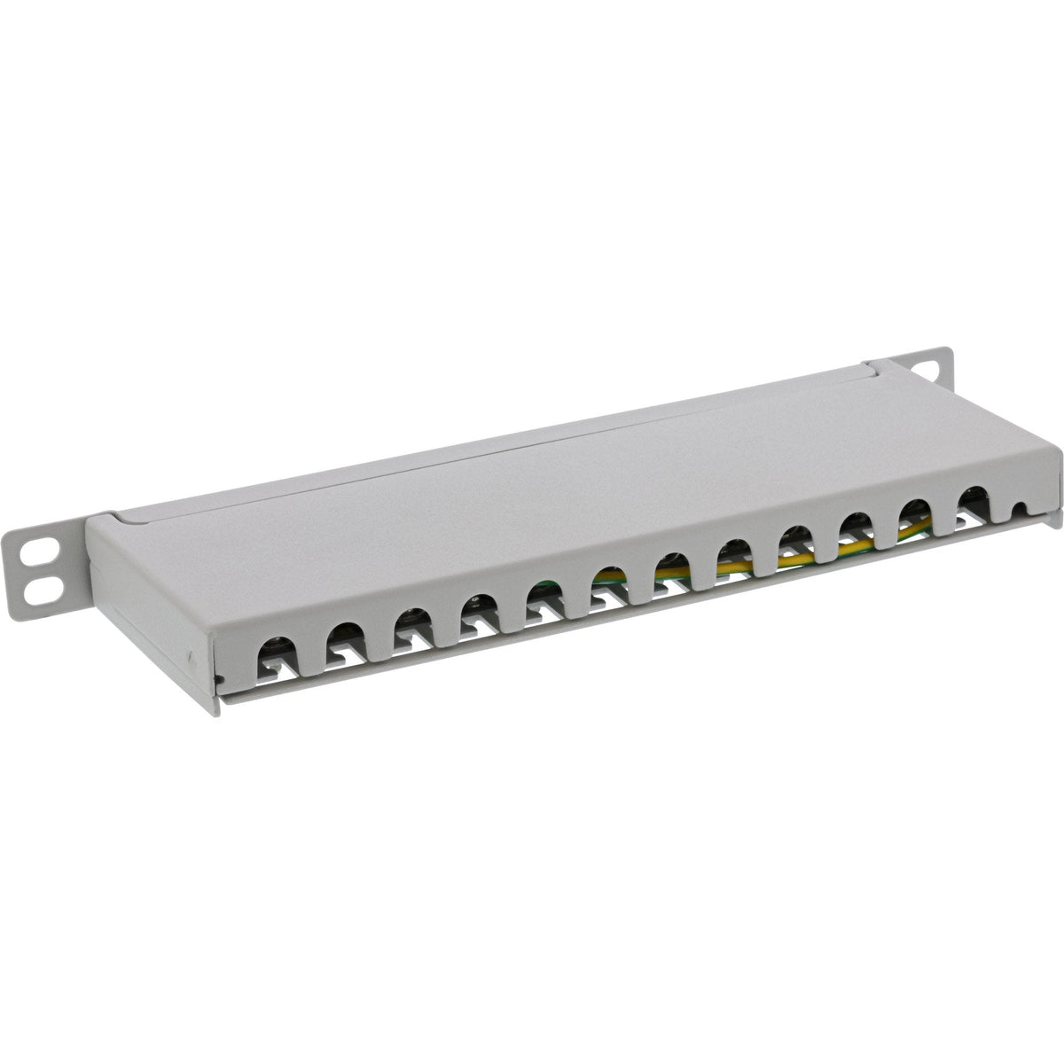 Patch Panel Inline De 10" Cat.6a 0.5u 12 Puertos, Gris Claro, Ral7035