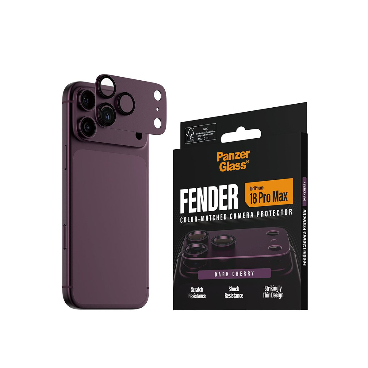 Panzerglass Fender Ip 18 Pro Max Dark Cherry Kameraschutz