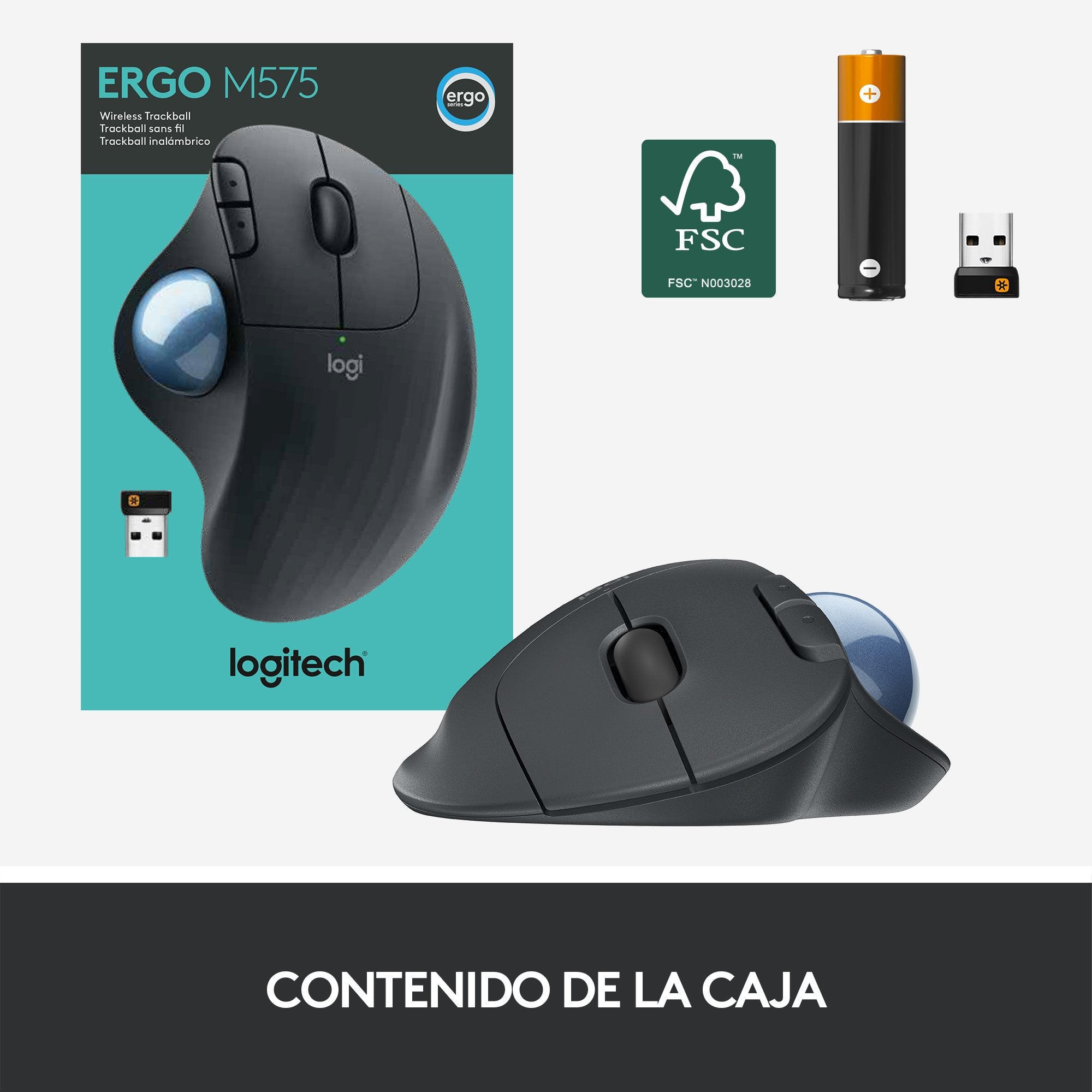 EAN 5099206092273 - Logitech 910-005872 ratón Oficina mano derecha RF Wireless + Bluetooth Trackball 2000 DPI imagen 21