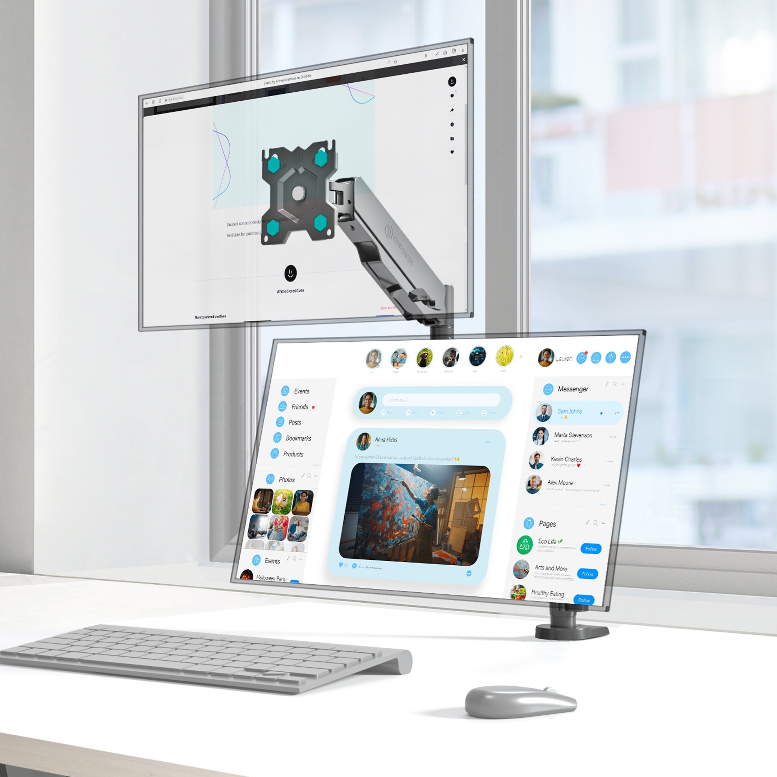 EAN 4603728441566 - ONKRON G140-B soporte para monitor 81,3 cm (32") Escritorio imagen 2