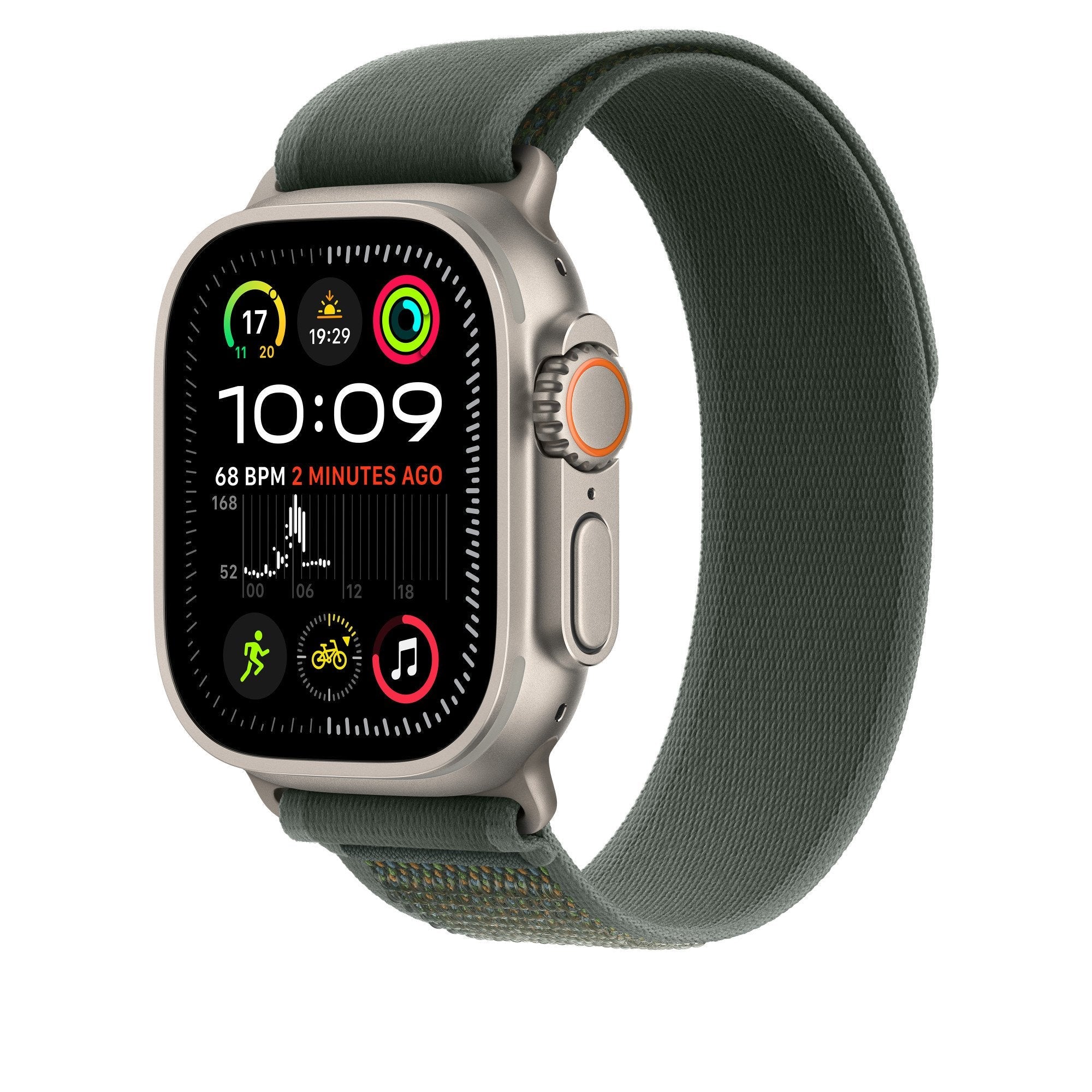 Apple 49mm Green Trail Loop - S/M - Natural Titanium Finish