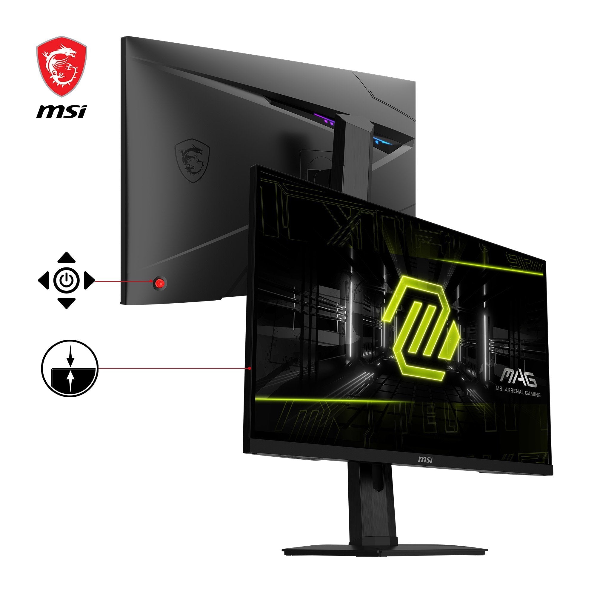 Monitor Gaming  Msi Mag 274qrfde Qd E2 (27 Pulgadas), Negro, Wqhd, Rapid Ips, Hdr, Adaptive-Sync, Panel De 180hz 9s6-3cc29h-223