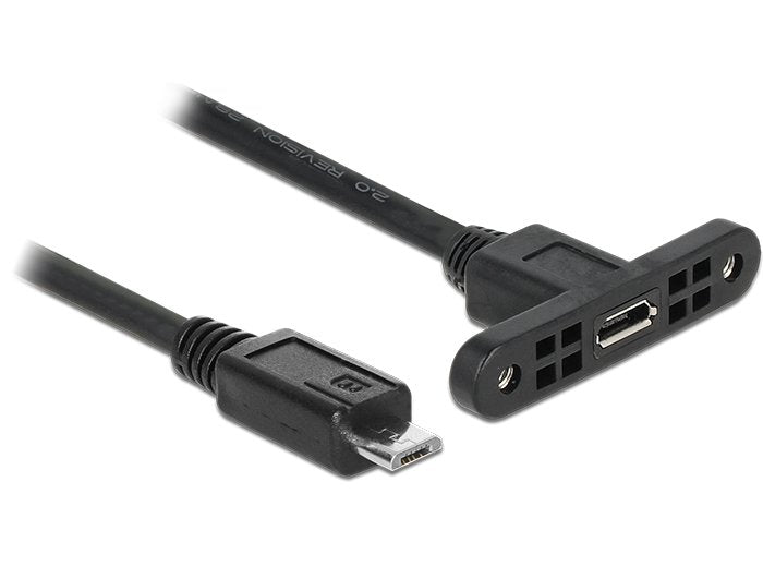 Delock Cable Usb 2.0 Micro-B Hembra, Instalación En Panel  Usb 2.0 Micro-B Macho De 25 Cm