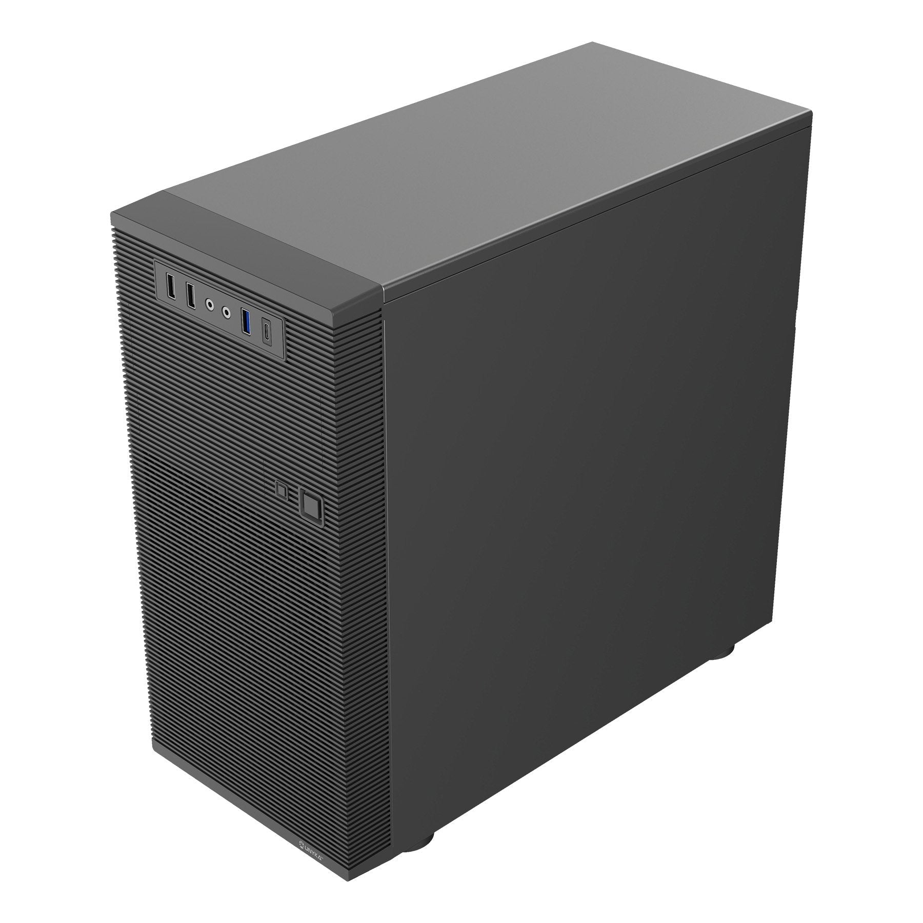 Caja Pc Micro Atx Unykach Aero C15 Uk52015 Frontal Rejilla Disipador Max 150mm Gpu Max 295mm Negro