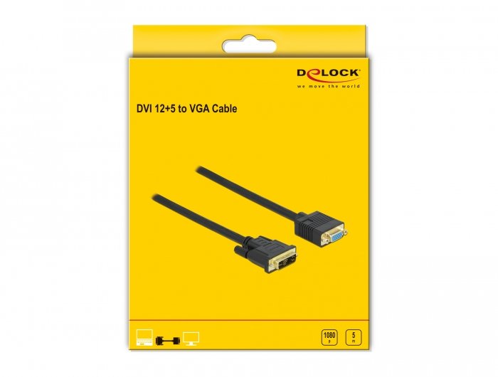 Delock Cable Dvi 12+5 Stecker Zu Vga Buchse 5 M