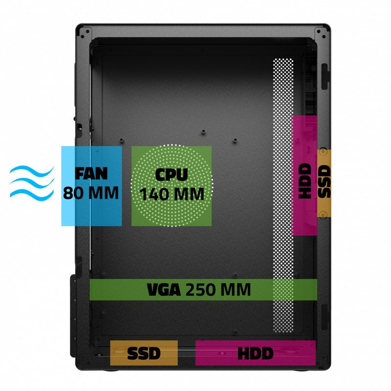 Caja Minitorre Micro Atx Advance Optima (Negro)