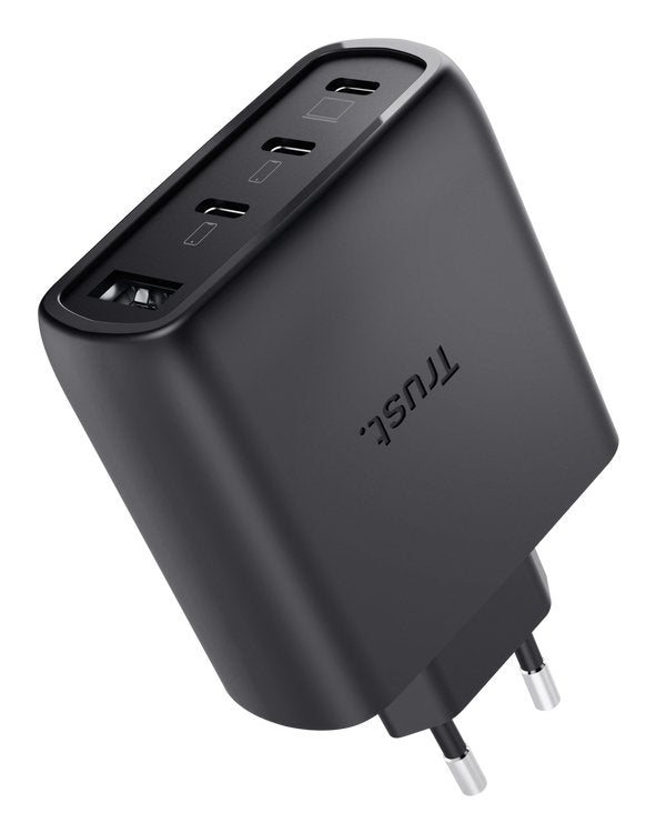 Cargador De Pared Gan Trust Maxo 65w 26067 3xusb Tipo-C 1xusb Incluye Cable Usb Tipo-C 65w