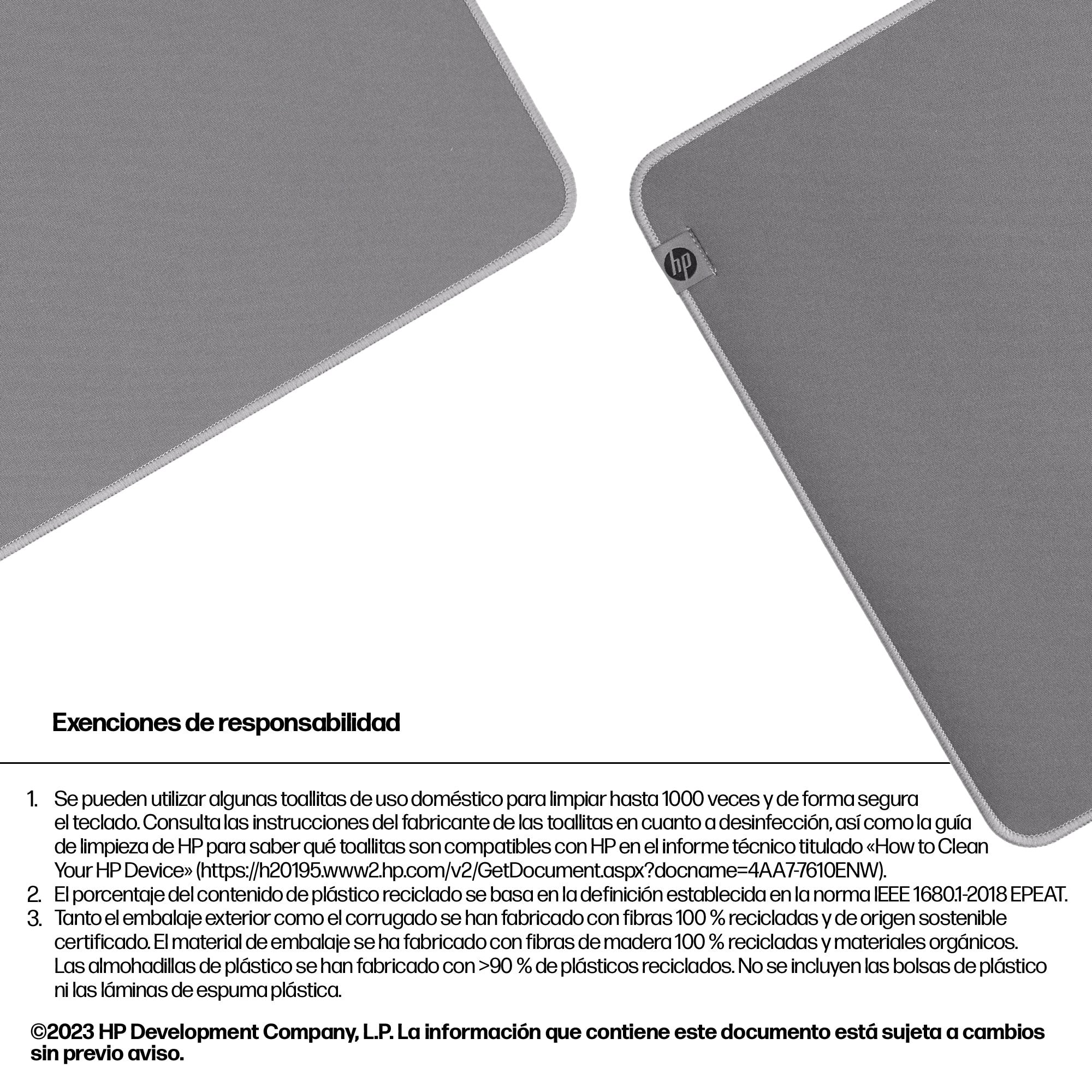 Hp 205 - Alfombrilla De Ratón - Desinfectable - Gris