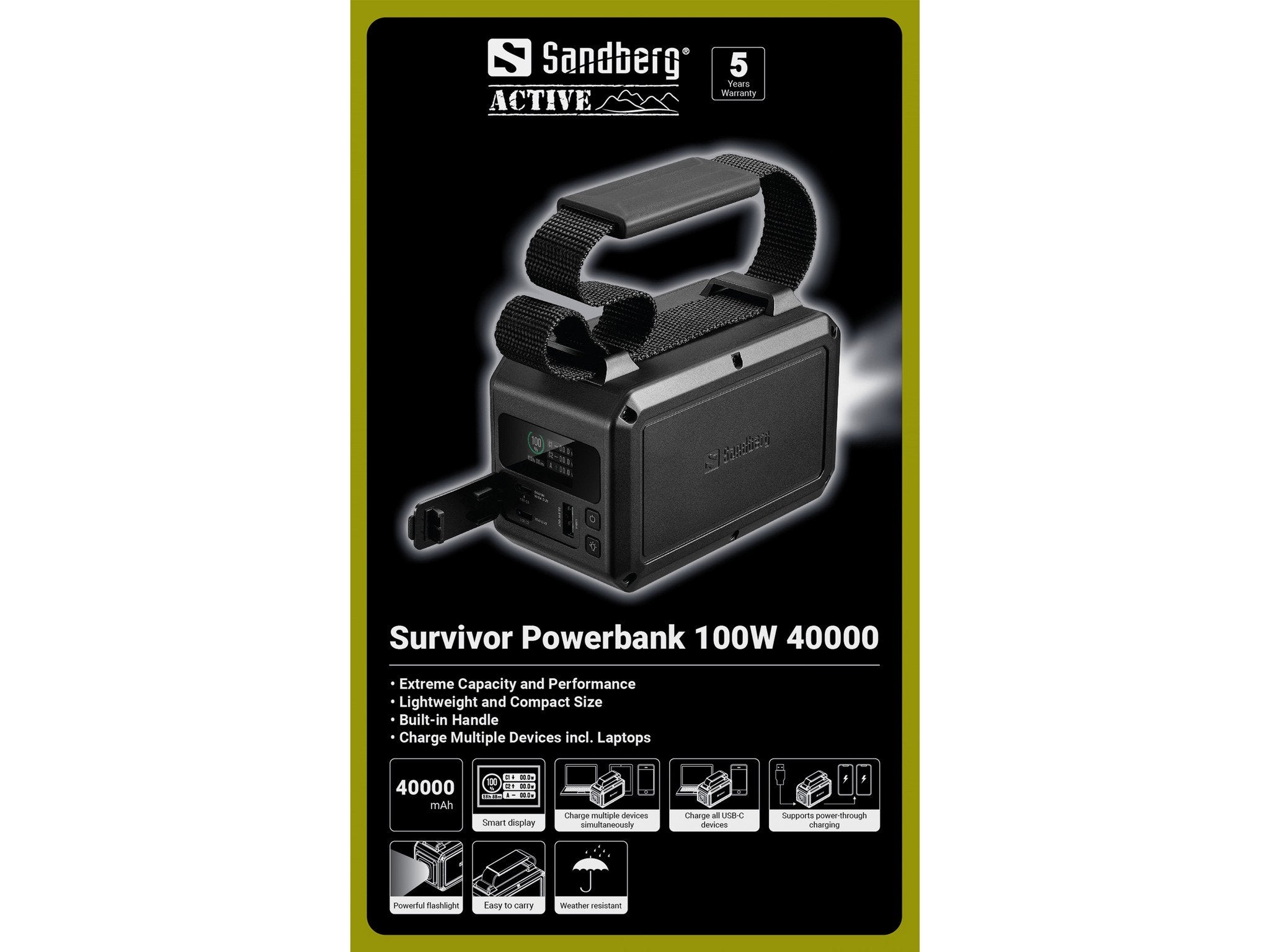 EAN 5705730421143 - Sandberg Survivor Powerbank 100W 40000 40000 mAh Negro imagen 3