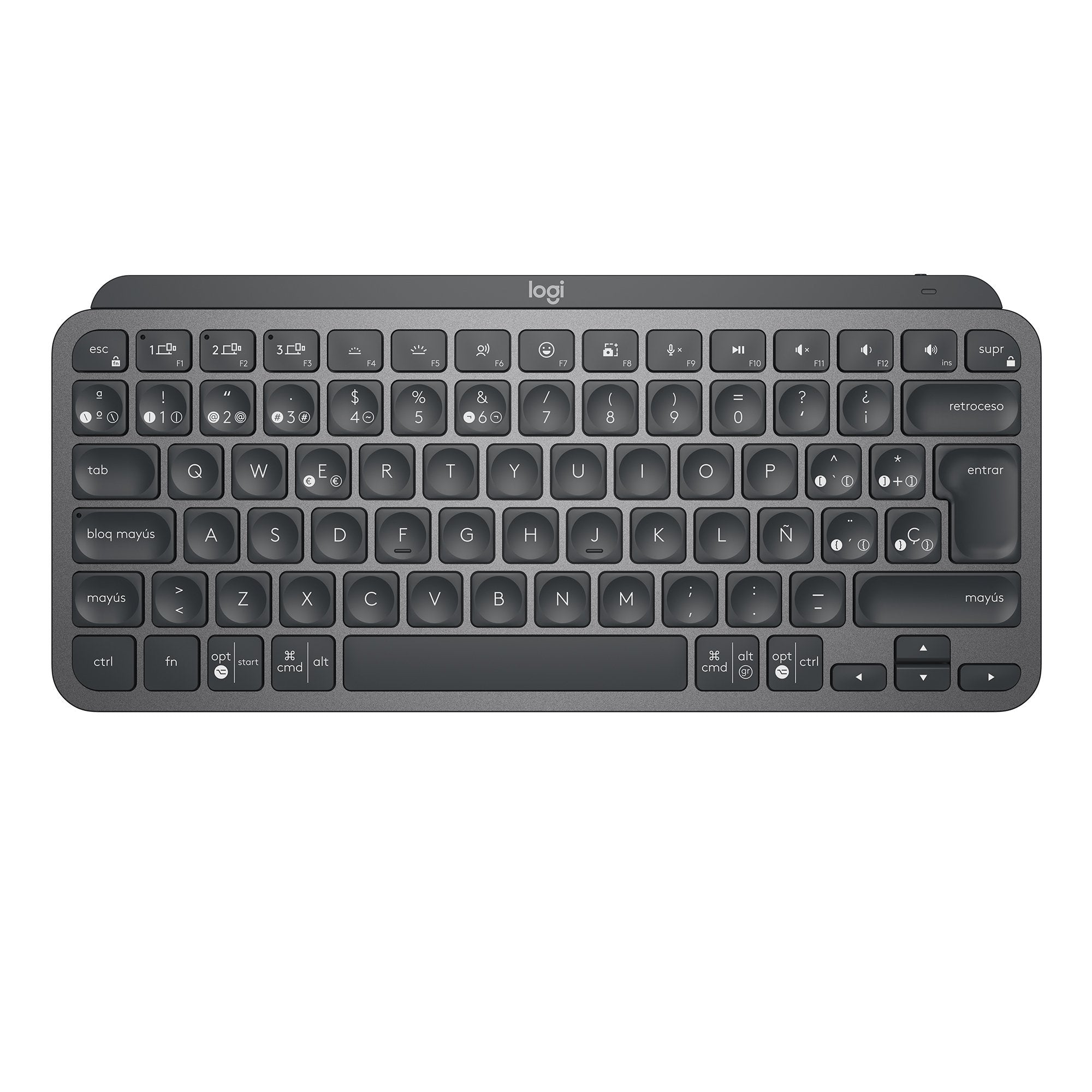 Teclado Español Logitech Mx Keys Mini Rf Wireless + Bluetooth Qwerty Grafito