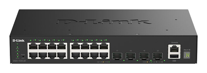 EAN 0790069474620 - D-Link DGS-1530-20/E switch Gestionado L2 Gigabit Ethernet (10/100/1000) Negro imagen 1